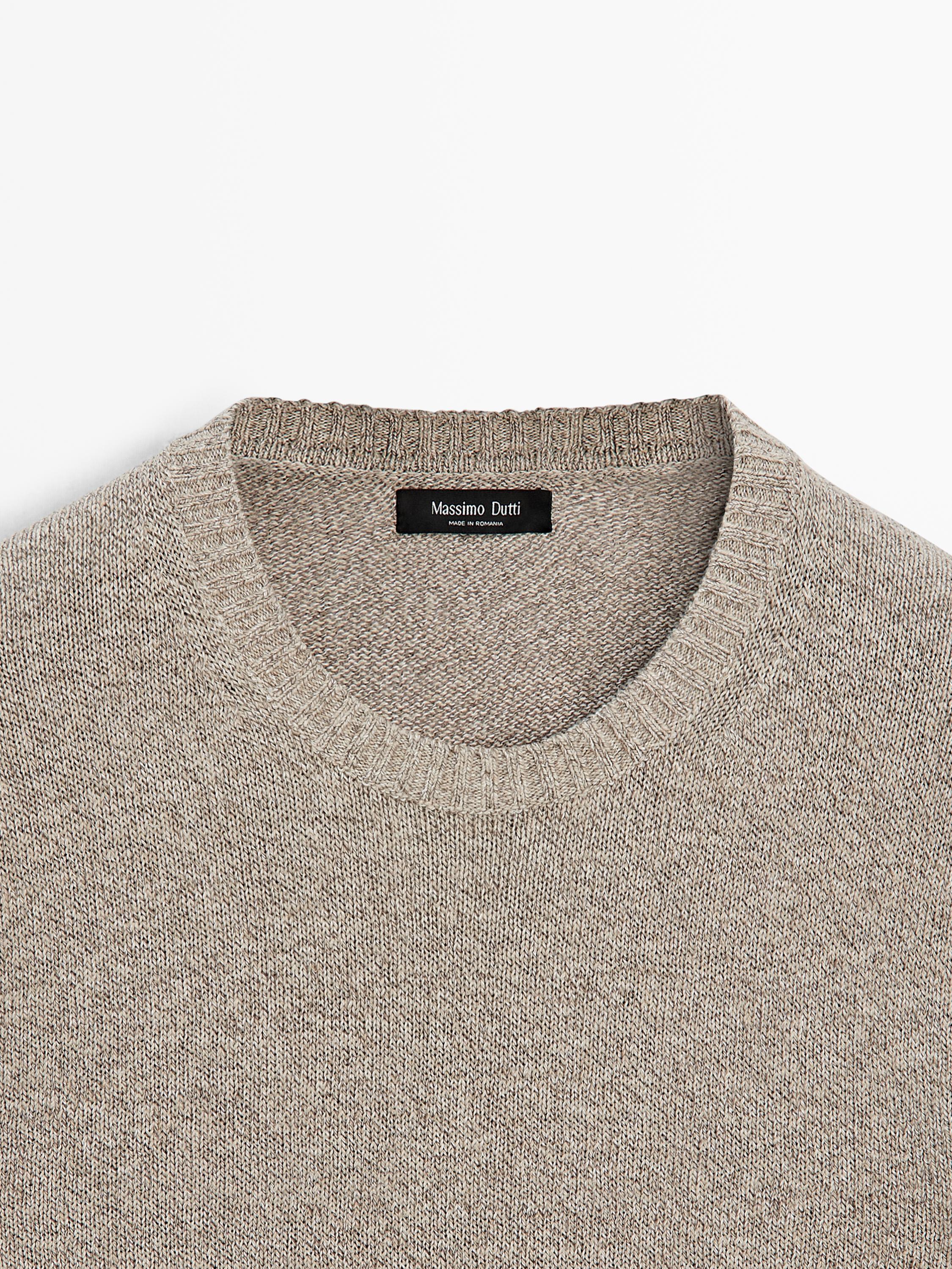 Pull en maille moulinée de coton et lin